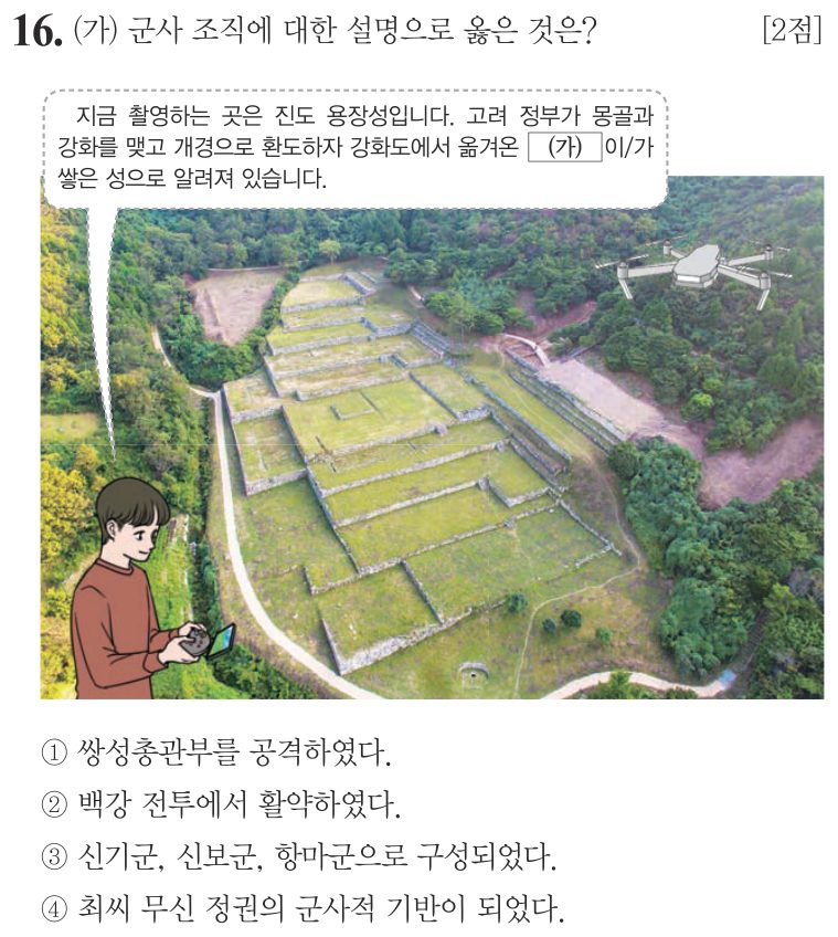 16번 문항: (가) 군사 조직에 대한 설명으로 옳은 것은?