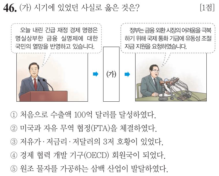 46번 문항: (가) 시기에 있었던 사실로 옳은 것은?