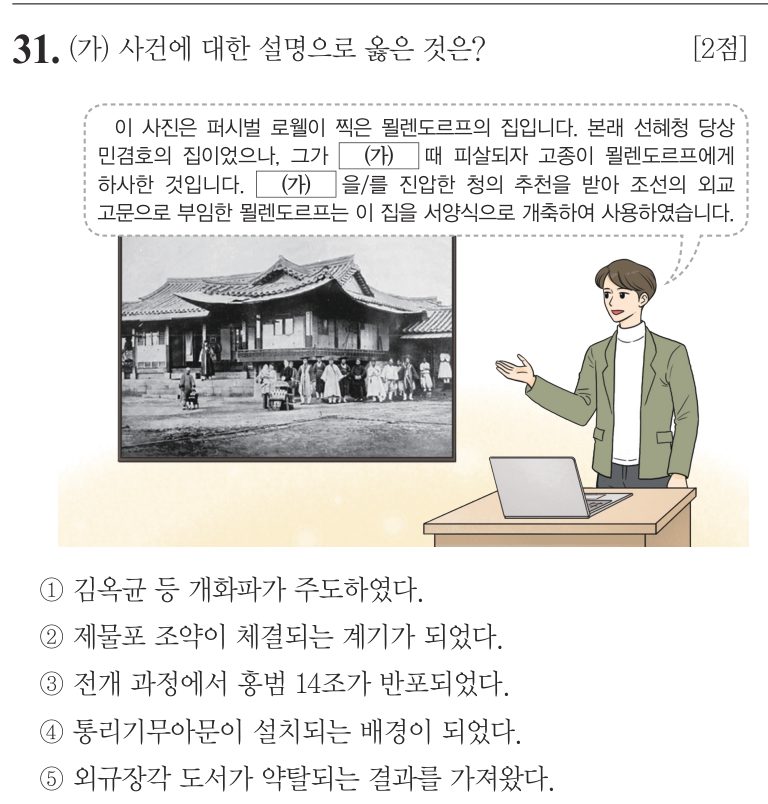 31번 문항: (가) 사건에 대한 설명으로 옳은 것은?