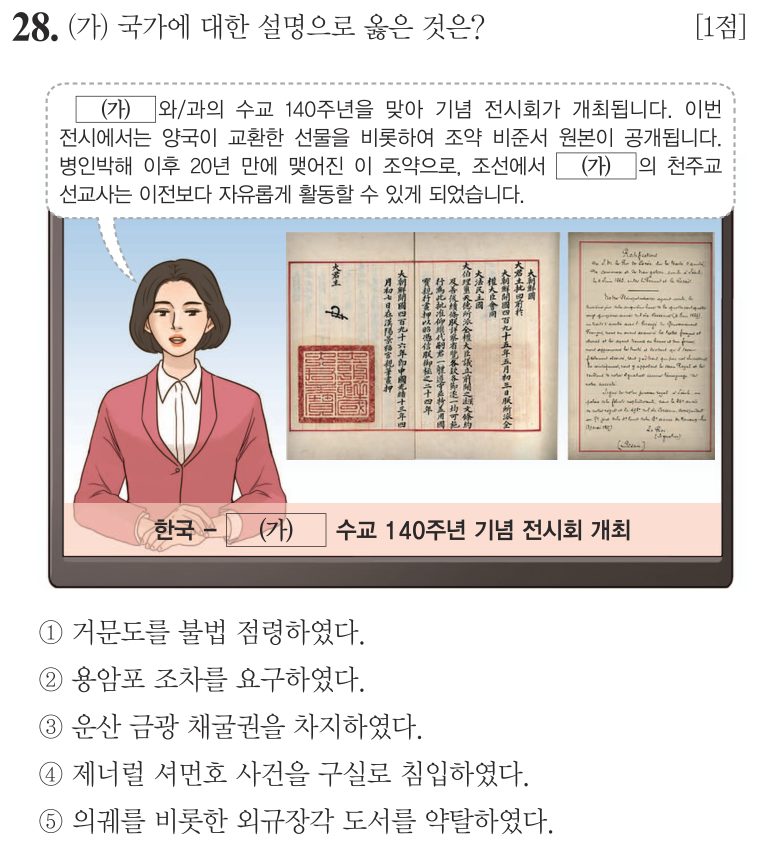 28번 문항: (가) 국가에 대한 설명으로 옳은 것은?